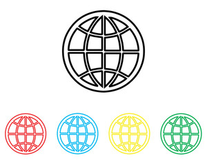 Internet icon vector. Website icon sign symbol in trendy flat style. Set elements in colored icons. Internet vector icon illustration isolated on white background