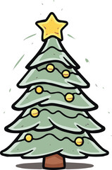 Colorful Christmas Tree Icon Vector