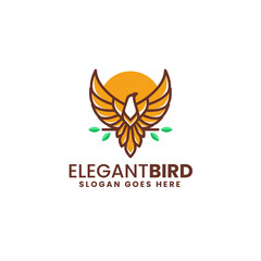Fototapeta premium Vector Logo Illustration Elegant Bird Eagle Simple Mascot Style