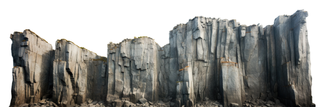Majestic cliffs with rugged edges, cut out