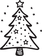 Christmas tree icon vector on a transparent background