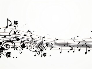 a musical notes and flowers