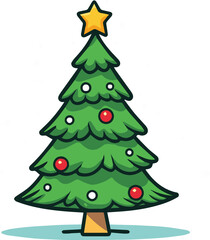 Colorful Christmas Tree Icon Vector
