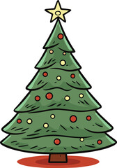 Colorful Christmas Tree Icon Vector