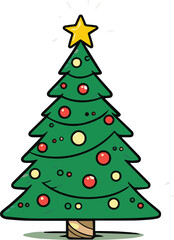 Colorful Christmas Tree Icon Vector
