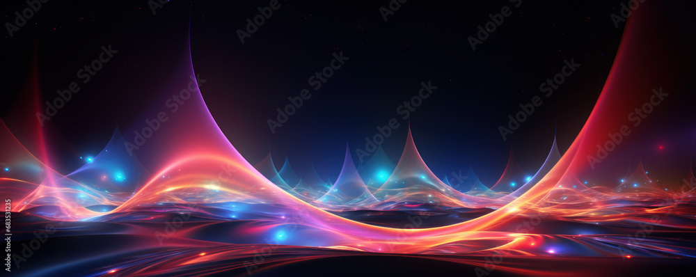 Canvas Prints abstract neon lines background, pattern of energy motion in futuristic digital space. cyberspace wit