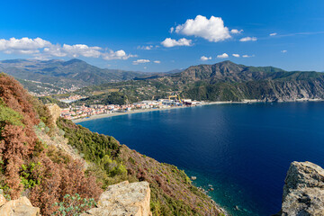 Fototapeta na wymiar Panoramic view of the small town Riva Trigoso in eastern Liguria