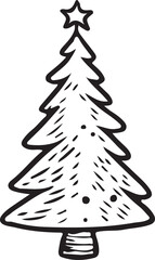 Christmas tree icon vector on a transparent background