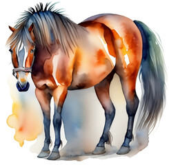 Namalowany koń ilustracja - obrazy, fototapety, plakaty