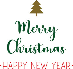 Obraz premium Merry Christmas, Happy New Year, Christmas tree, Christmas banner, vector illustration