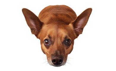 High angle view of dog isolated on transparent background, Cute doggy or pet, png. 