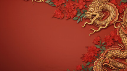 Chinese new year banner with copy space Chinese Dragon