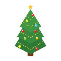 Colored christmas tree icon Vector