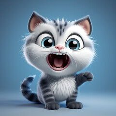 Obraz premium 3d rendered photo of cat made by generative AI