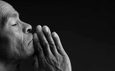 praying to god on gray background with people stock image stock photo	
