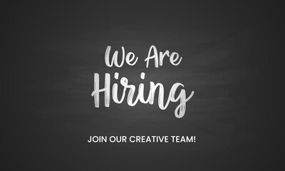 Fototapeta na wymiar We are hiring creative ads. We're hiring Creative. open vacancy design template. Hiring deaign for social media ads.