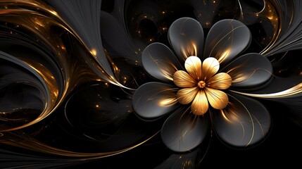 Macro closeup of fractal flower, digital artwork for creative graphic design