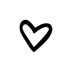 Handdrawn rough marker heart isolated on a white background