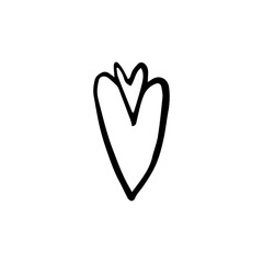 Handdrawn rough marker heart isolated on a white background