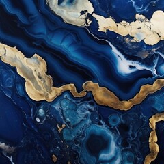 Dark blue marble texture with gold