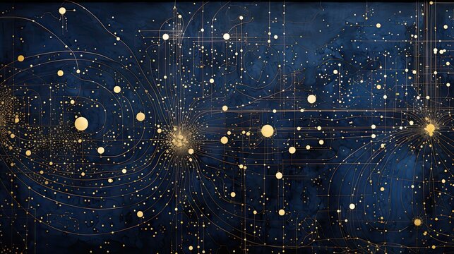 AI-generated abstract illustration. Could be traffic patterns or population density or synapses in the brain. MidJourney.