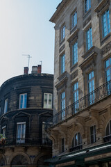 Travel destination, walking in central part of Bordeaux city, view on houses and streets