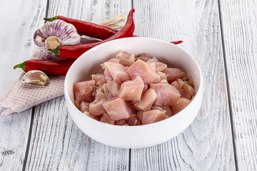 Raw uncooked chicken breast fillet