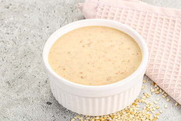 Sesame sauce in the bowl