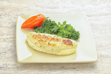 Roasted traditional cheese haloumi