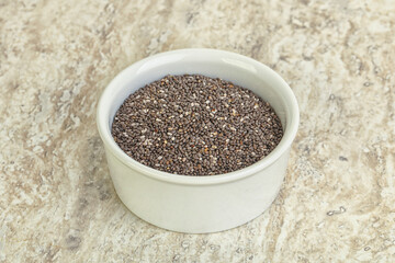 Chia seeds in the bowl