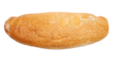 Buckwheat bread loaf isolated on white, top view
