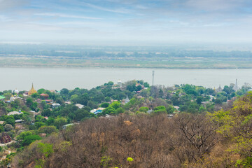 Pagodas beside Ayeyarwaddy river | Mandalay Hills