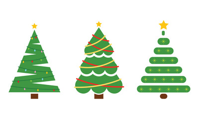 Set of colored christmas tree icons Vector