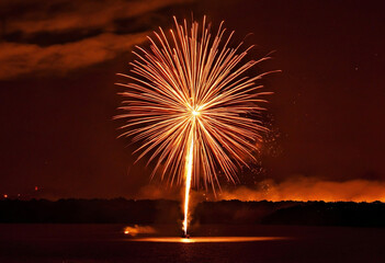 a wonderful and atmospheric moment of firework usage outside on countryside - for silvester related topics and more