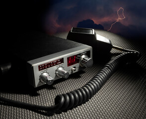 Storm approaching behind a cb radio