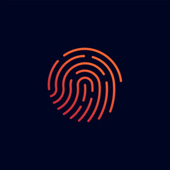 Fingerprint Impression Vector Icon Design