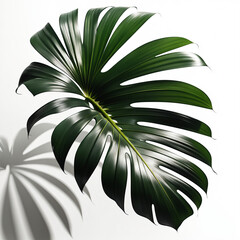 Folha de costela-de-adão fazendo sombra. Palmeira tropical de costela-de-adão em fundo branco ou sem fundo, transparente, png.