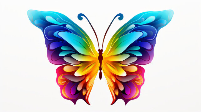 ADHD Rainbow Butterfly Symbol white background 