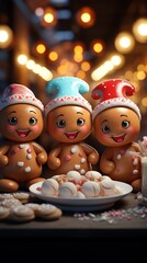 Fototapeta premium Cute gingerbread UHD wallpaper