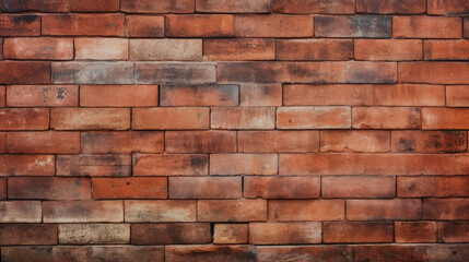 Old brick wall background, auburn color grunge texture or pattern for design. Generative ai