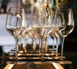 abstract glasses with bokeh lights 
