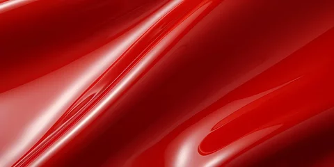 Deurstickers Glossy and reflective surface of red patent leather © RMedia