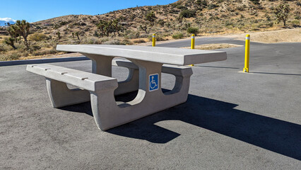 ADA Wheelchair accessible cement picnic table