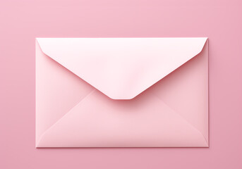 Paper envelope in a soft pink tone. AI generated - obrazy, fototapety, plakaty