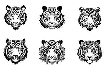 vector vector tiger head silhouette illustration isolated on a white background