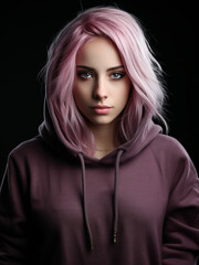 Fototapeta premium Young teenager wearing a colorful hoodie. Casual fashion. AI generated