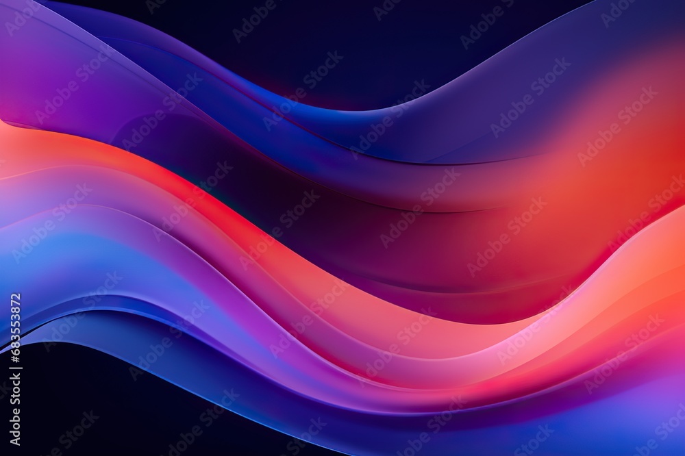 Poster flowing organic lines with vibrant gradients in negative space for a dynamic and eye-catching design