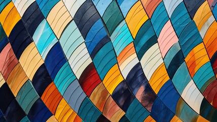 Striped mosaic tiles with geometric arrangements for vibrant and contemporary designs