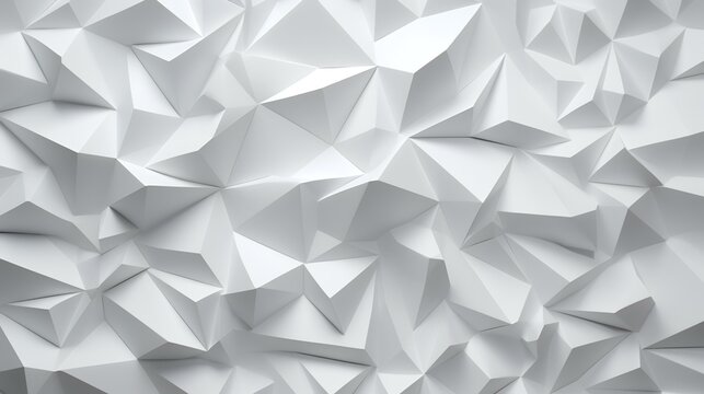 Abstract 3d rendering of white polygonal background. Futuristic polygonal background. © Sumera