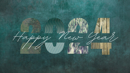 2024 Happy New Year design. With colorful truncated number illustrations. Premium vector design for...